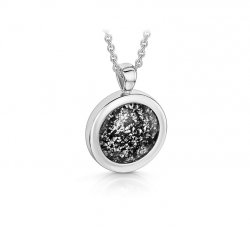 Metal Round Pendant in White Gold