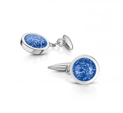 Blue Classic Cufflinks in White Gold