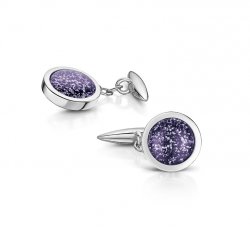 Purple Classic Cufflinks in White Gold