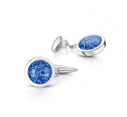 Blue Classic Cufflinks in Silver