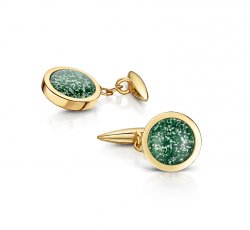 Green Classic Cufflinks in Gold