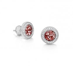 Ruby Halo Earrings in Silver