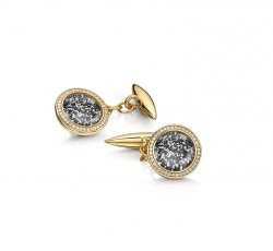 Metal Halo Cufflinks in Gold