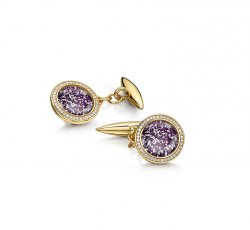 Purple Halo Cufflinks in Gold