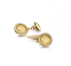 Clear Halo Cufflinks in Gold