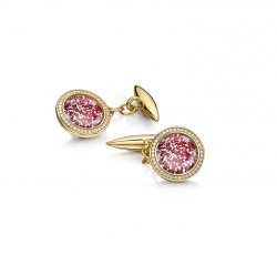 Ruby Halo Cufflinks in Gold