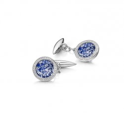 Blue Halo Cufflinks in Silver