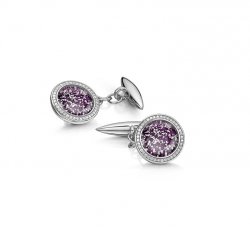 Purple Halo Cufflinks in White Gold