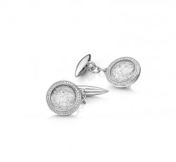 Clear Halo Cufflinks in Silver