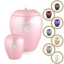 Ventnor Crystal Paw Candle Cremation Ashes Urn